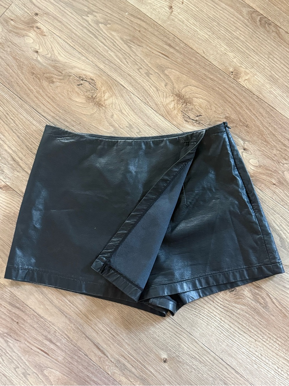 Black Leather Skort skirt